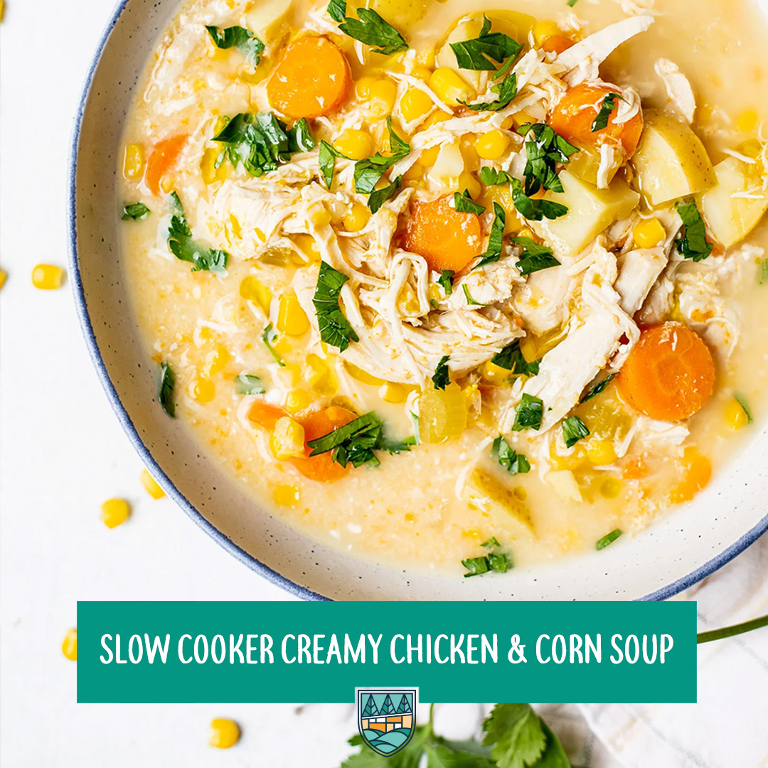 Slow Cooker Creamy Chicken & Corn Soup
