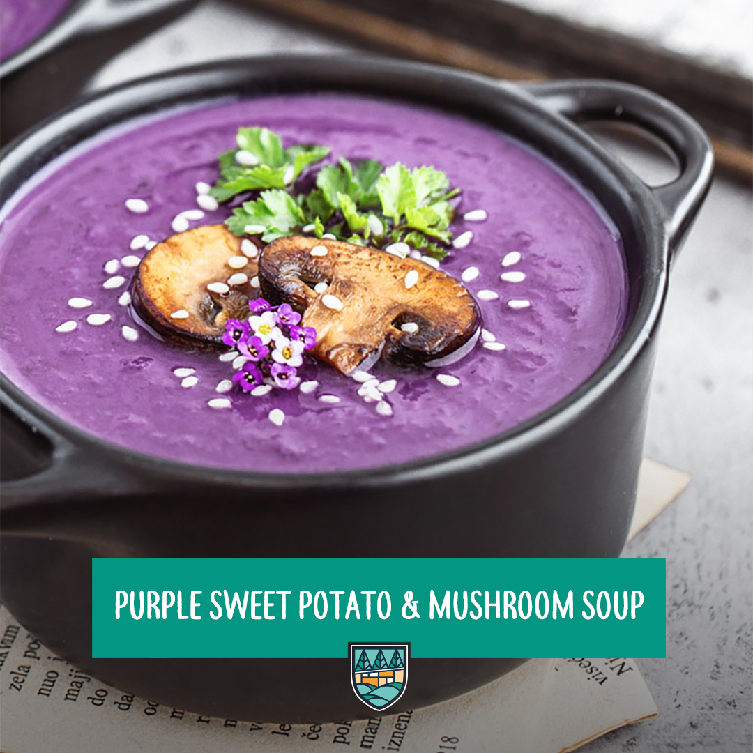 Purple Sweet Potato & Mushroom Soup
